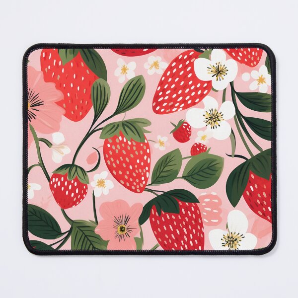 Item preview, Cute Strawberry Floral Design Pattern designed and sold by Linda Roisum.