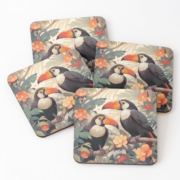 Item preview, Pair of toucans in the jungle designed and sold by Evanssdas.