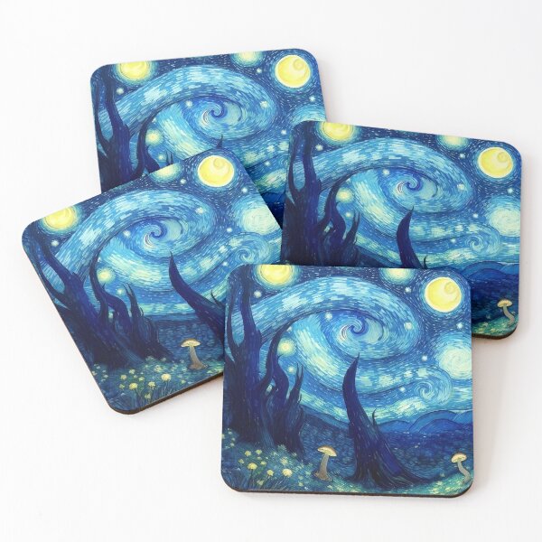 Item preview, Blue Starry Night - Magic Mushroom Forest #10 designed and sold by Scarlet Swan.