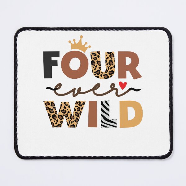 Item preview, Leopard Girl 4th birthday Four Ever Wild 4 year old Awesome designed and sold by clothesy7.