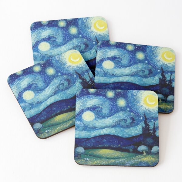 Item preview, Blue Starry Night - Magic Mushroom Forest #11 designed and sold by Scarlet Swan.
