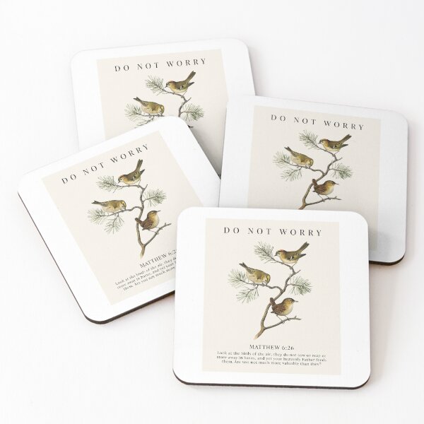 Item preview, Vintage Bird Illustration With Matthew 6:26 Bible Verse Do Not Worry designed and sold by SavedThruFaith.