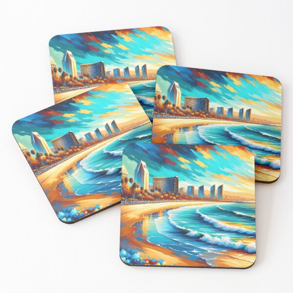 Item preview, San Diego Sunset Bliss - Vibrant Beach Canvas Art designed and sold by ElLocoMus.