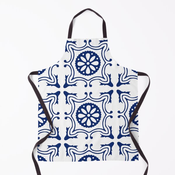 Item preview, Hamptons Navy Blue and White Moroccan Tile Pattern designed and sold by HotHibiscus.