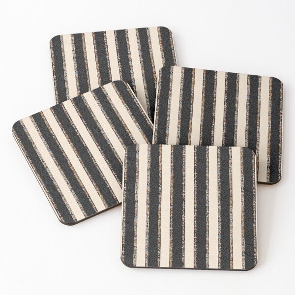 Item preview, Painted Ladies – Antique Portraits - Cream and Black Stripes designed and sold by SageFolio.