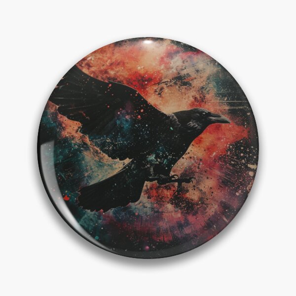 Item preview, Cosmic Raven Flight - Mesmerizing Minimalist T-Shirt Design with CGSociety's Shock Art Influence designed and sold by zax454.