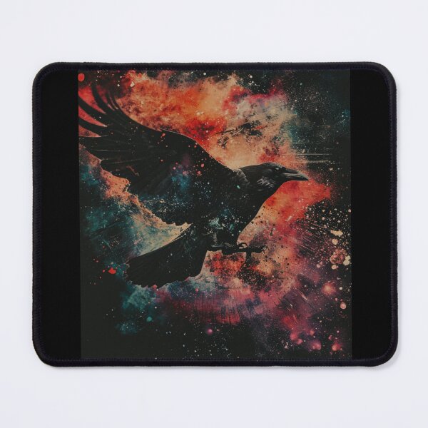 Item preview, Cosmic Raven Flight - Mesmerizing Minimalist T-Shirt Design with CGSociety's Shock Art Influence designed and sold by zax454.
