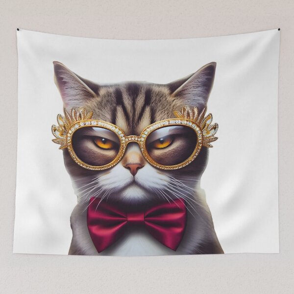 Item preview, Sunglass Sass: Feline Majesty Unleashed designed and sold by AI-Only Creations.