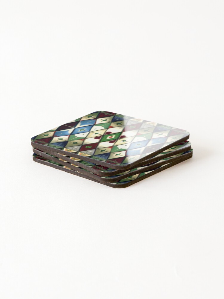 Thumbnail 4 of 5, Coasters (Set of 4), Diamond Pattern 7 designed and sold by RivehArt.