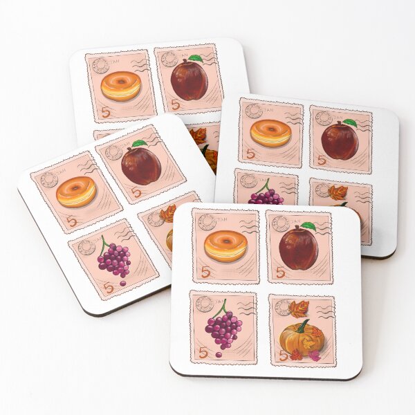 Item preview, postage stamp collection Philately fruit and donut collectors stamps  designed and sold by Artonmytee.