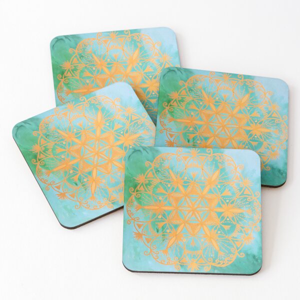 Item preview, Mandala of Light - Turquoise gold designed and sold by kiti levi.