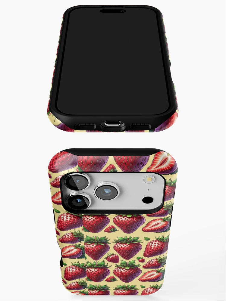 Thumbnail 3 of 4, iPhone Case, Strawberry Pattern designed and sold by PatternInArt.