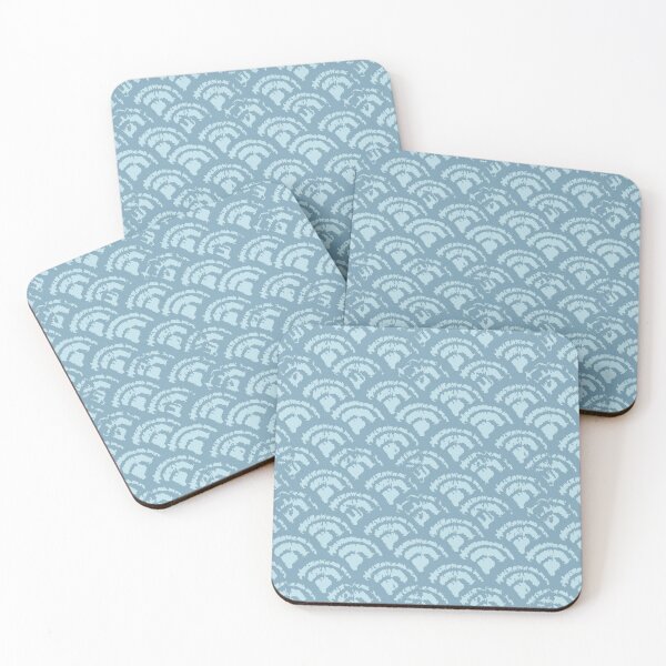 Item preview, Delicate waves pastel blue on mid blue coastal collection designed and sold by LisaLeQuelenec.