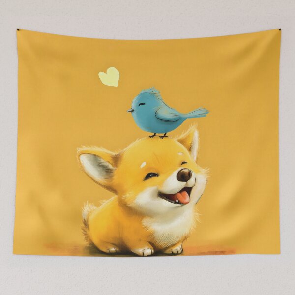 Item preview, Cute Corgi with bird friend designed and sold by Anicue.