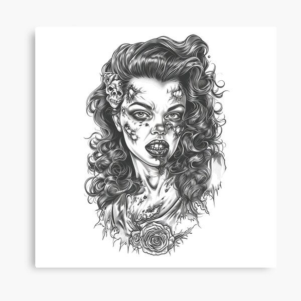 Psychobilly Rockabilly Pin-up girl Drawing Art, zombie, cartoon, fictional  Character png