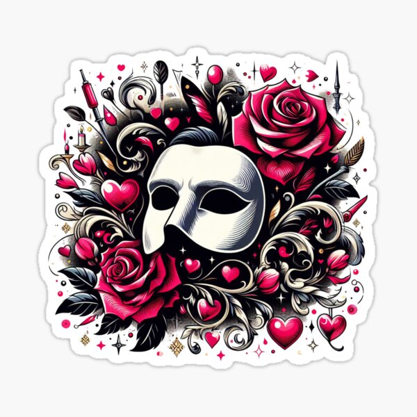 Item preview, Phantom of the Opera Mask: Romance Rose Mask Valentines Day designed and sold by NerdiPop.