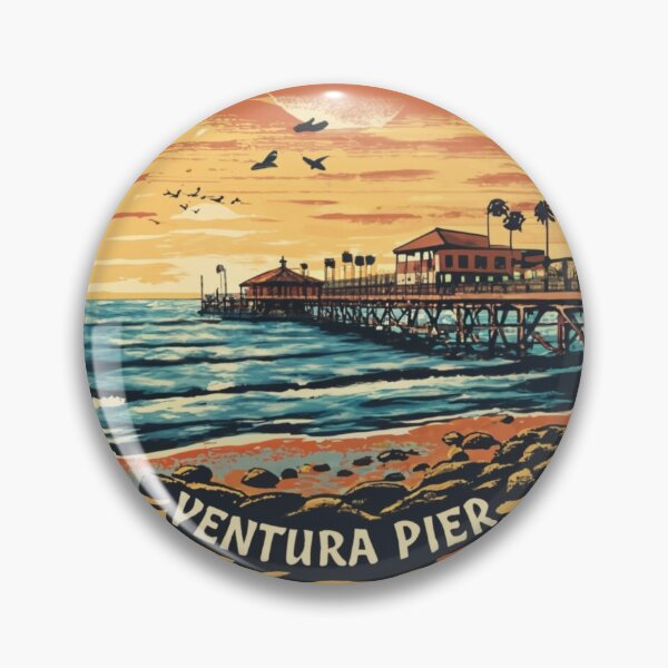 Item preview, Ventura, California | Panoramic view drawing of Ventura Pier designed and sold by CircinusStore.
