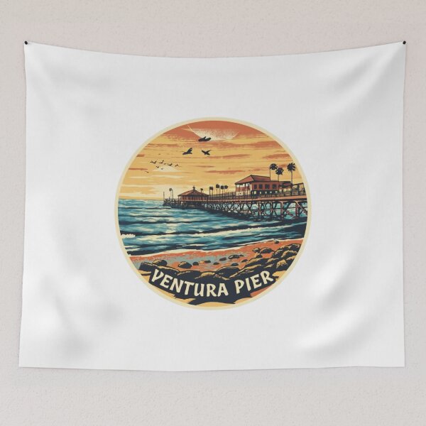 Item preview, Ventura, California | Panoramic view drawing of Ventura Pier designed and sold by CircinusStore.