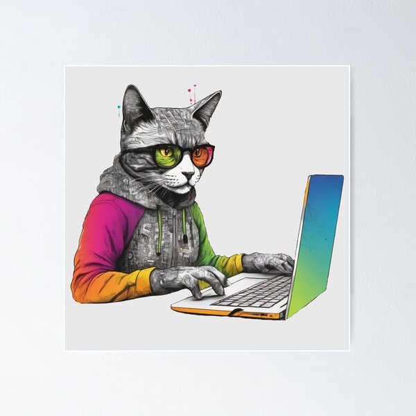 Item preview, Cyber Whiskers: The Hacker Cat Chronicles designed and sold by nikoskous.