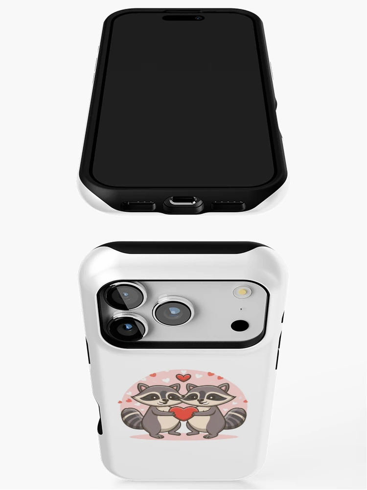 Thumbnail 3 of 4, iPhone Case, Valentine Raccoons designed and sold by PulseGraph.