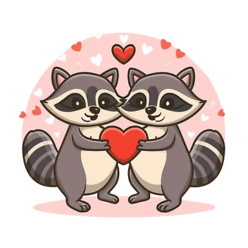 Artwork thumbnail, Valentine Raccoons by PulseGraph