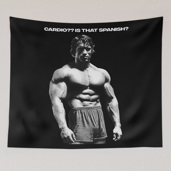 Item preview, Cardio?? is that Spanish? Arnold Schwarzenegger Fan art designed and sold by HuzaifaNaveedh.