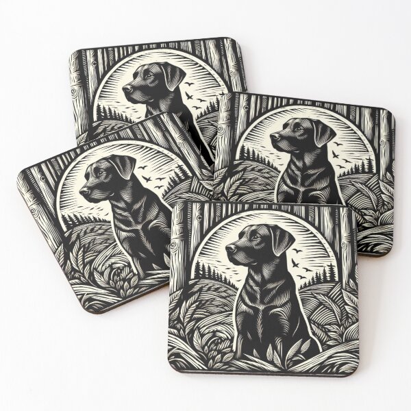 Item preview, Woodcut Black Lab designed and sold by pseudosiren.