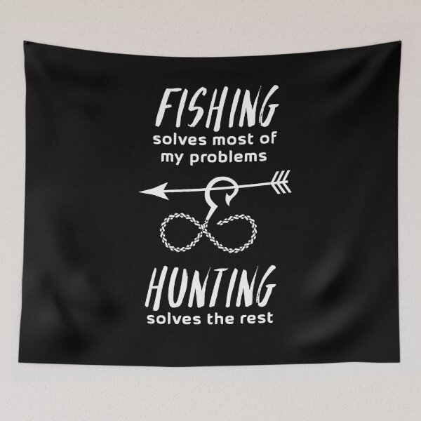 Item preview, Fishing Solves Most Of My Problem Hunting Funny Hunter Tee designed and sold by Kieran Abbott.