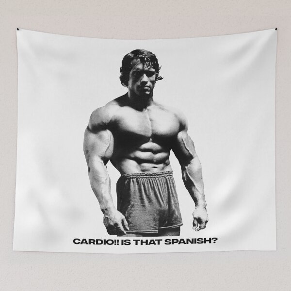 Item preview, Cardio!! is that Spanish? Arnold Schwarzenegger Fan art designed and sold by HuzaifaNaveedh.