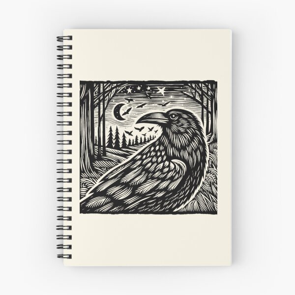 Artikelvorschau, Woodcut Art Raven entworfen und verkauft von pseudosiren.
