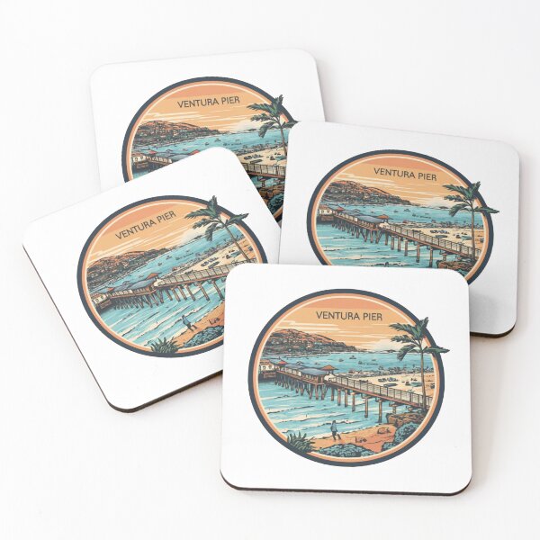 Item preview, Ventura, California | Aerial view drawing of Ventura Pier designed and sold by CircinusStore.