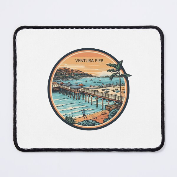 Item preview, Ventura, California | Aerial view drawing of Ventura Pier designed and sold by CircinusStore.