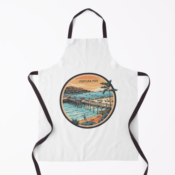 Item preview, Ventura, California | Aerial view drawing of Ventura Pier designed and sold by CircinusStore.