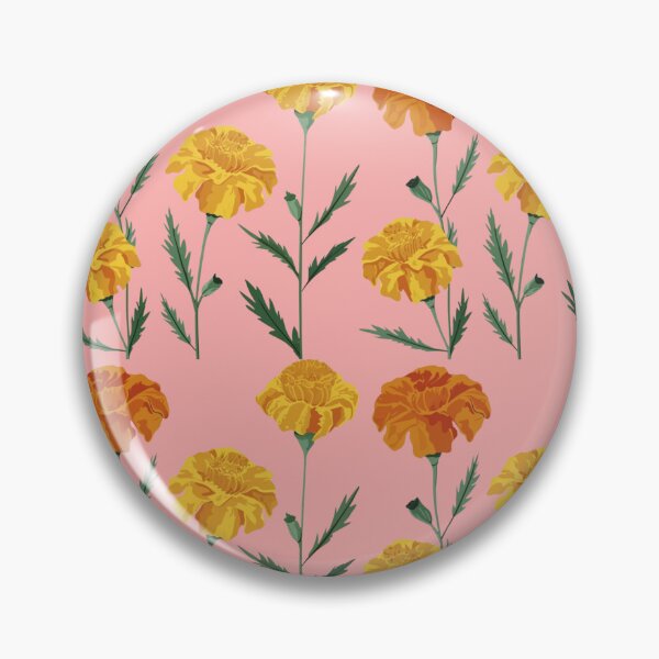 Item preview, Orange and Yellow Marigold Flowers Pattern designed and sold by PatternInArt.