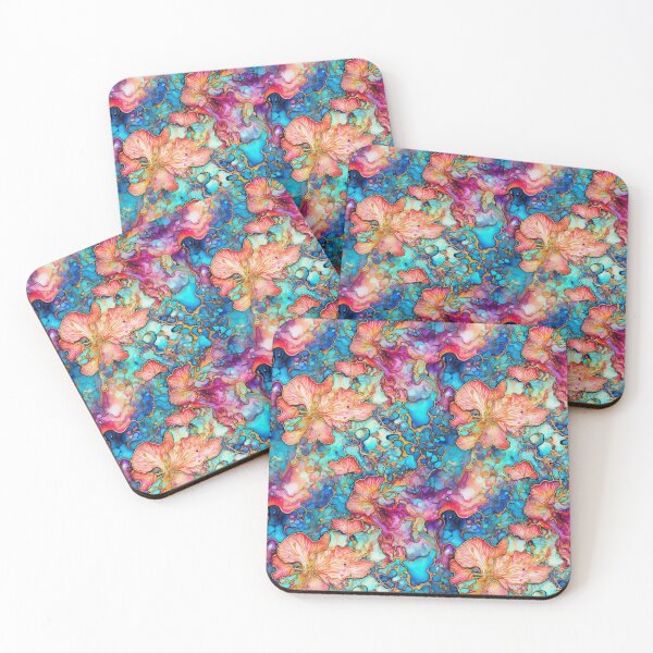 Item preview, Coral reef pattern, vibrant, abstract watercolor ink art designed and sold by patterncrow.
