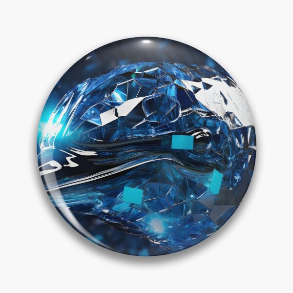 Item preview, broken glass neon blue chrome dolphin print designed and sold by dcrc.