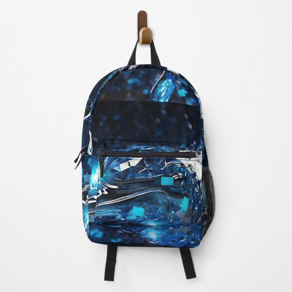 Item preview, broken glass neon blue chrome dolphin print designed and sold by dcrc.