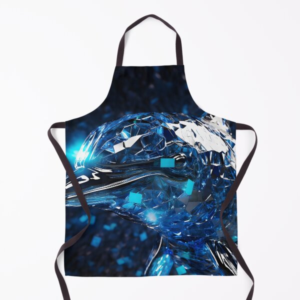 Item preview, broken glass neon blue chrome dolphin print designed and sold by dcrc.