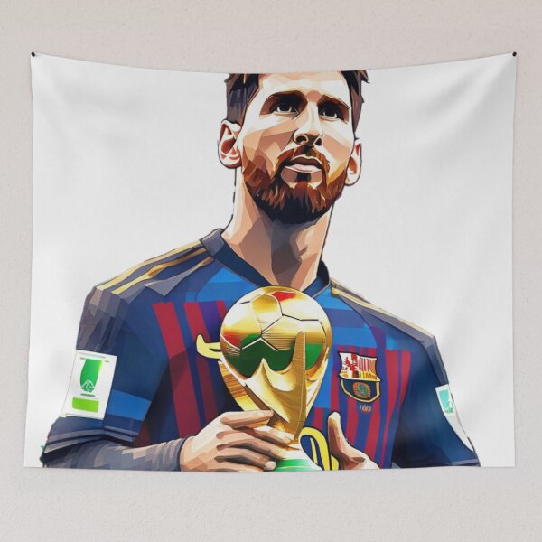 Item preview, Messi World Cup with Barcelona Jersey Art Gift designed and sold by The-GOAT-Store.