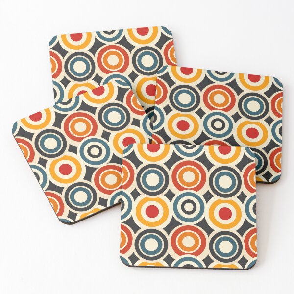 Item preview, Retro Circles and Rings Pattern designed and sold by ColorfulVanilla.