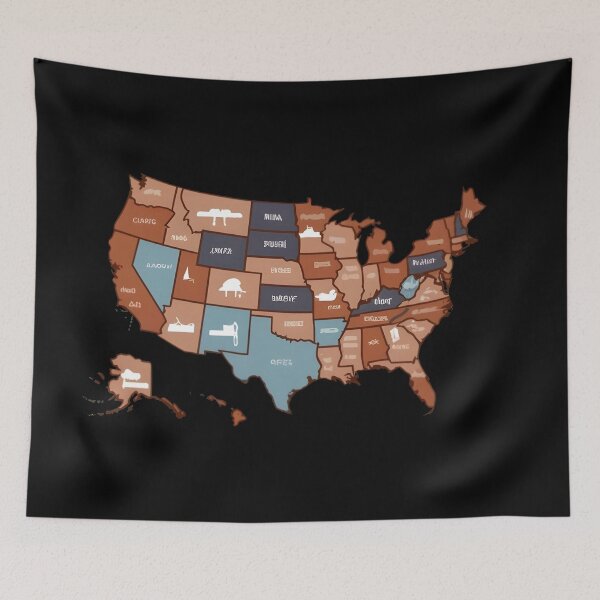 Item preview, US map vintage 90 80 designed and sold by IdeaND.