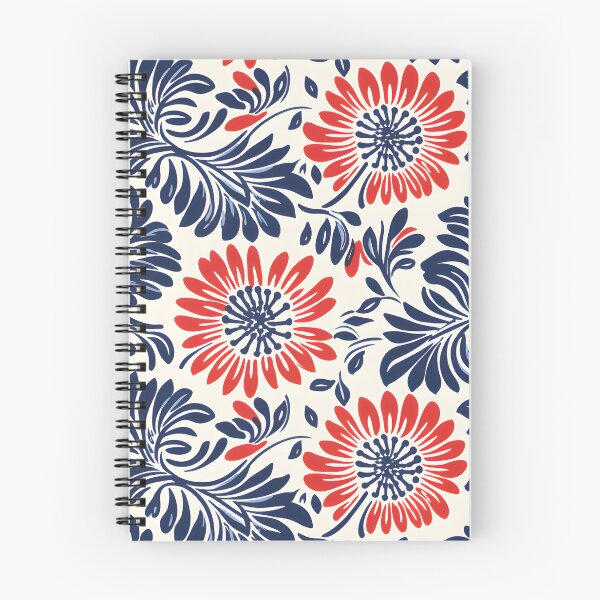 Item preview, Red blue flower seamless pattern designed and sold by varinchai.