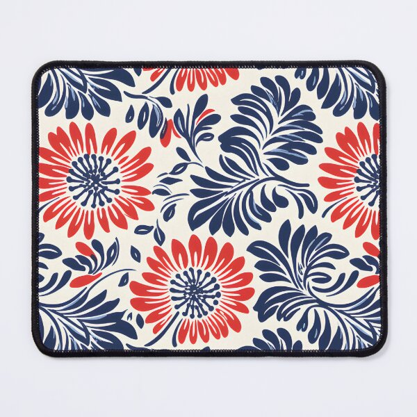 Item preview, Red blue flower seamless pattern designed and sold by varinchai.