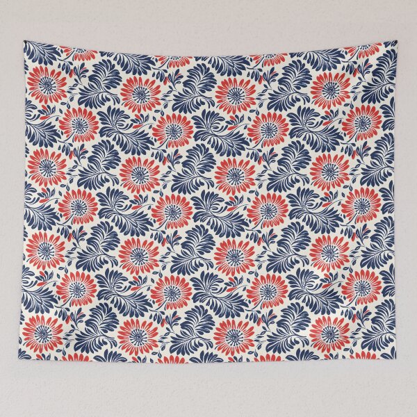 Item preview, Red blue flower seamless pattern designed and sold by varinchai.