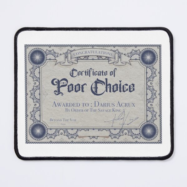 Item preview, Certificate of Poor Choice designed and sold by ChelsiaDawn23.