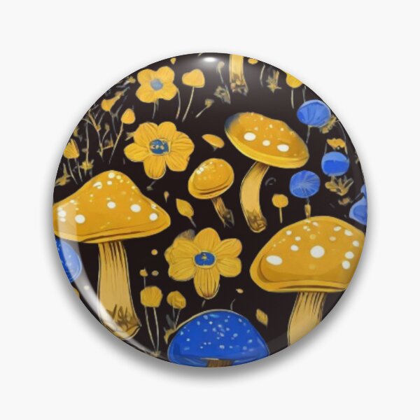 Item preview, Colorful fungi,Cute mushrooms, Blue and yellow,Floral Illustration, Magical mushrooms designed and sold by kozlebozle007.