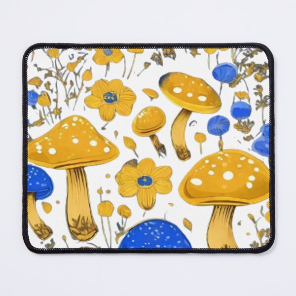 Item preview, Colorful fungi,Cute mushrooms, Blue and yellow,Floral Illustration, Magical mushrooms designed and sold by kozlebozle007.