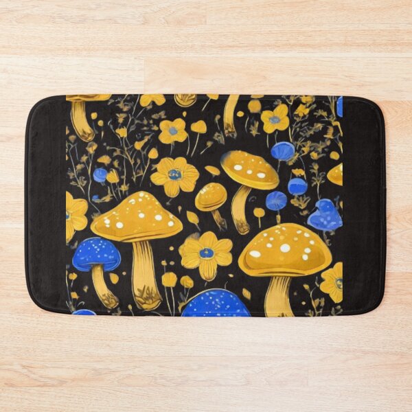 Item preview, Colorful fungi,Cute mushrooms, Blue and yellow,Floral Illustration, Magical mushrooms designed and sold by kozlebozle007.