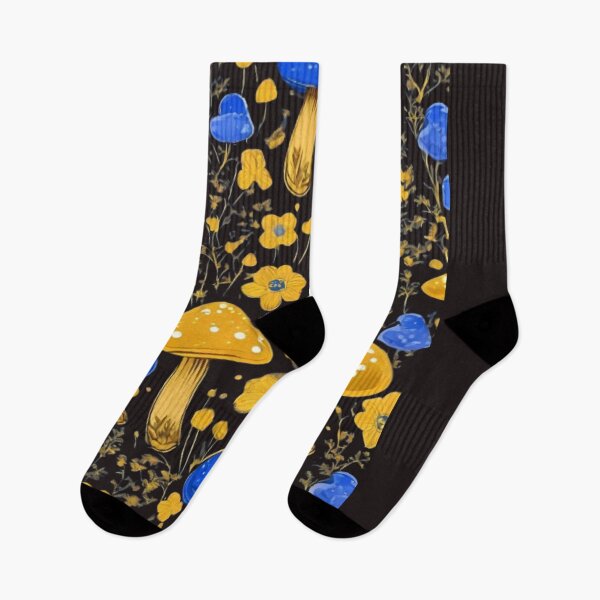 Item preview, Colorful fungi,Cute mushrooms, Blue and yellow,Floral Illustration, Magical mushrooms designed and sold by kozlebozle007.