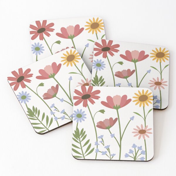 Item preview,  Red Blue and Yellow Flowers designed and sold by PatternInArt.